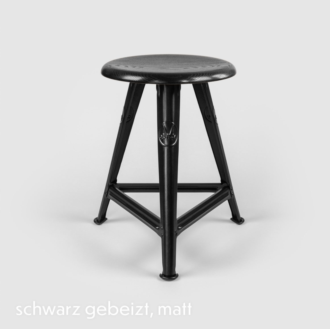 ROWAC Schemel – Modell I - 50 cm Esche schwarz gebeizt