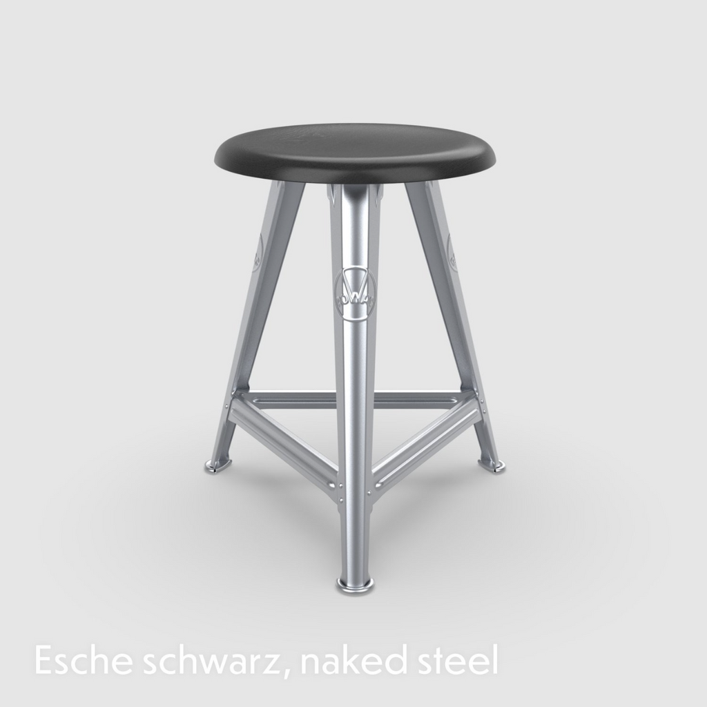 ROWAC Schemel – Modell I - 50 cm Esche schwarz naked steel